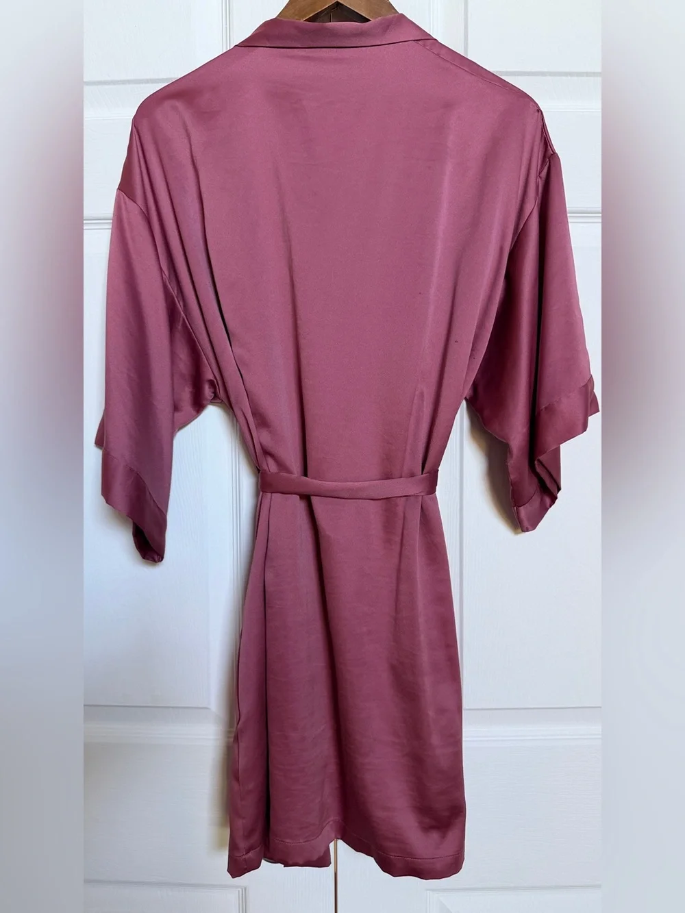 Victoria’s Secret Satin Kimono Robe XS/S Dusty Mauve Tie Waist